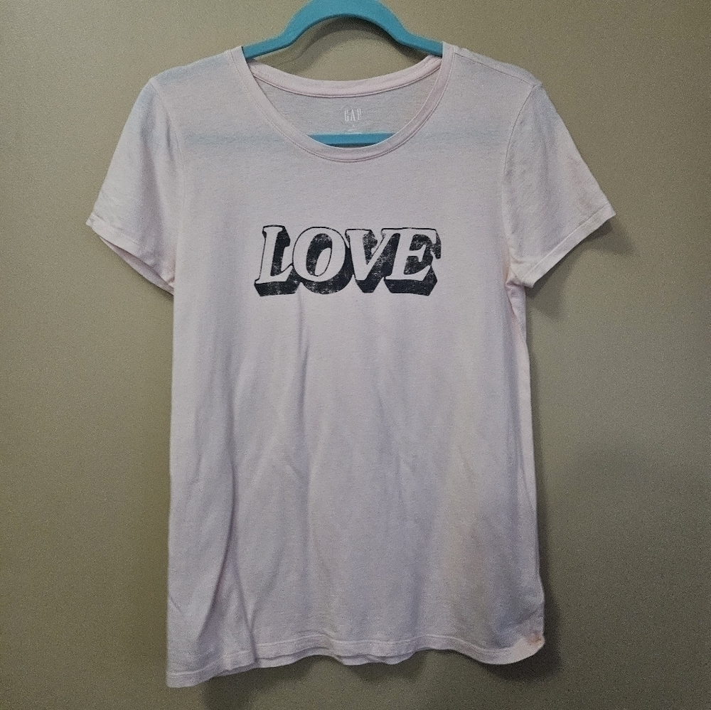 GAP Women's Size S Favorite Tee Vintage Look T Shirt Cotton Blend Pale Pink